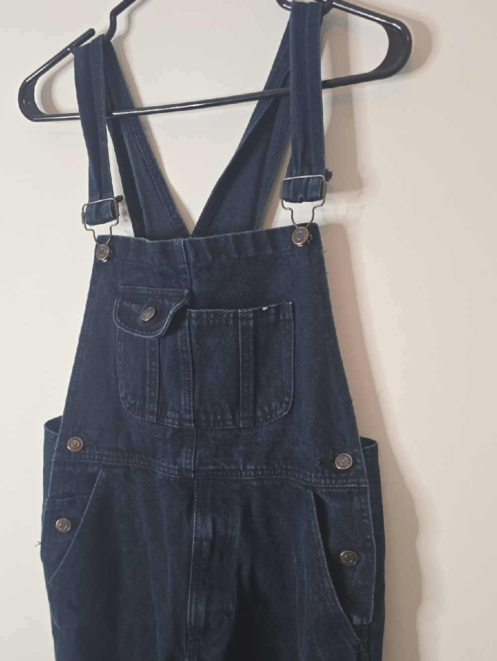 Vintage Women's Dark Blue Denim Overalls - Picture 2 of 9